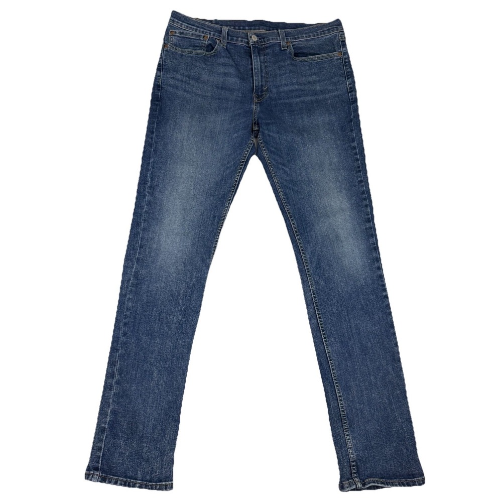 Levis 511 Jeans Mens 36x34 Slim Tapered Medium Wash Stretch Blue Denim Faded